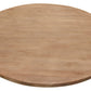 60" Natural And Black Rounded Solid Wood And Iron Pedestal Base Dining Table