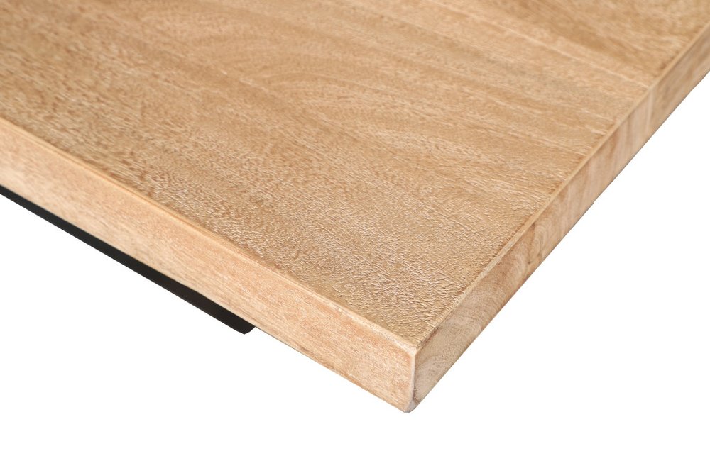 60" Natural and Black Solid Wood And Iron Frame Base Square Dining Table