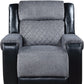 39" Black And Gray Faux Leather And Fabric Manual Recliner