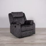 35" Granite Gray Fabric Manual Recliner