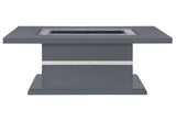 52" Dark Gray Wood And Faux Crystal Pedestal Coffee Table