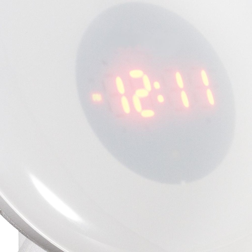 7" White Round LED Desk Lamp With USB