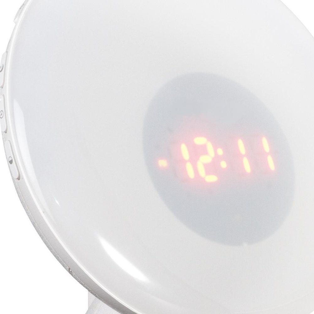 7" White Round LED Desk Lamp With USB