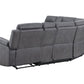 Gray Faux Leather Reclining Curved Corner Sectional With Console