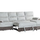 Beige And Brown Fabric Sleeper L Shaped Three Piece Sofa and Storage Chaise Sectional