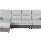 Beige And Brown Fabric Sleeper L Shaped Three Piece Sofa and Storage Chaise Sectional