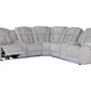 Light Gray Fabric Power Reclining Curved Corner Sectional With Console