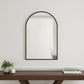 36" Black Metal Arch Framed Accent Mirror