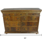 60" Brown Reclaimed Wood Nine Drawer Double Dresser