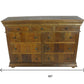 60" Brown Reclaimed Wood Nine Drawer Double Dresser