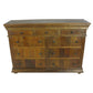 60" Brown Reclaimed Wood Nine Drawer Double Dresser