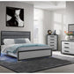 60" Gray And Black Wood Six Drawer Double Dresser