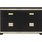 62" Black And Gold Faux Crystal Bling Wood Six Drawer Double Dresser