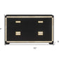 62" Black And Gold Faux Crystal Bling Wood Six Drawer Double Dresser