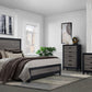 58" Black And Gray Wood Six Drawer Double Dresser