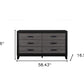 58" Black And Gray Wood Six Drawer Double Dresser