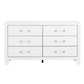 58" White Wood Six Drawer Double Dresser