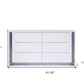 61" White Wood Lighted Six Drawer Double Dresser