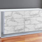 61" White Faux Marble And Wood Lighted Six Drawer Double Dresser