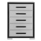 48" Gray And Black Wood Five Drawer Dresser