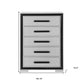 48" Gray And Black Wood Five Drawer Dresser