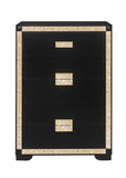 48" Black And Gold Faux Crystal Bling Wood Six Drawer Dresser