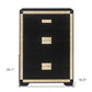 48" Black And Gold Faux Crystal Bling Wood Six Drawer Dresser