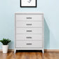 49" White And Silver And Faux Wood And Crystal Bling Lighted Five Drawer Dresser