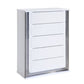 49" White Wood Lighted Five Drawer Dresser