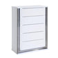 49" White Wood Lighted Five Drawer Dresser