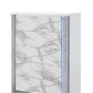 49" Silver And White Wood Faux Marble Lighted Five Drawer Dresser