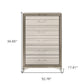 53" Beige And White Wood Lighted Five Drawer Dresser