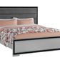 Gray Ribbed Texture Wood And Upholstery Queen Bed Frame