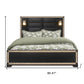 Black Faux Crystal Bling Wood And Upholstery Lighted King Bed Frame