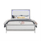 White Wood and Faux Crystal Bling Lighted King Bed Frame
