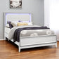 White Faux Crystal Bling Lighted Queen Bed Frame