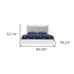 White and Light Gray Ribbed Texture Wood And Upholstery Lighted King Bed Frame