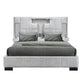 Gray Tufted Upholstery Lighted King Bed Frame