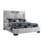 Black and Gray And Upholstered Lighted Queen Bed Frame with USB