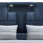 Navy Blue And Upholstered Lighted Queen Bed Frame with USB