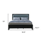 Black and Gray Wood And Velvet Lighted King Bed Frame