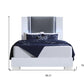 White and Gray Wood And Faux Leather Lighted King Bed Frame