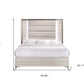 Beige White And Chrome Wood Upholstered Lighted Queen Bed Frame