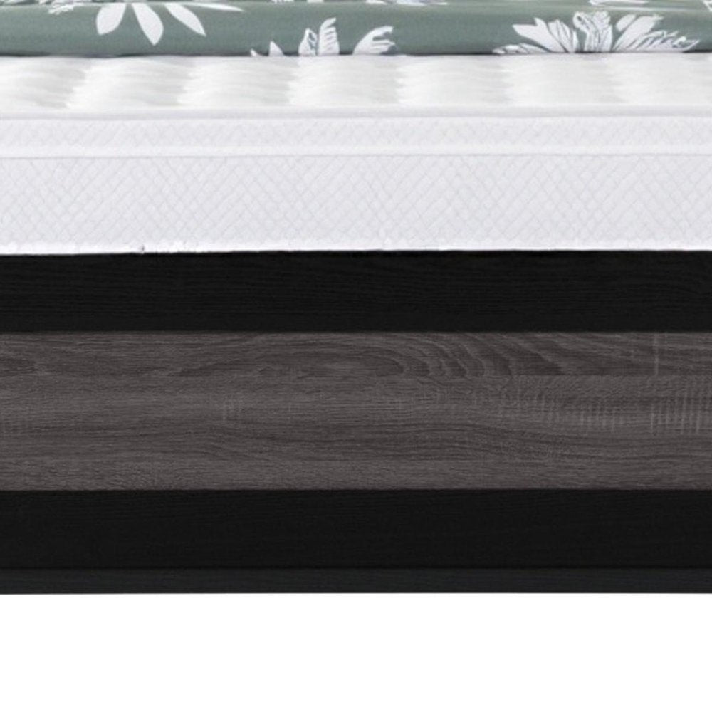 Black And Gray Inlaid Panels Full Bed Frame