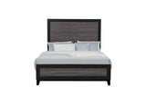 Gray and Black Wood King Bed Frame