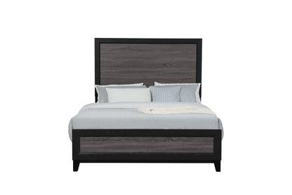 Gray and Black Wood King Bed Frame