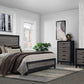 Black And Gray Inlaid Panels Queen Bed Frame