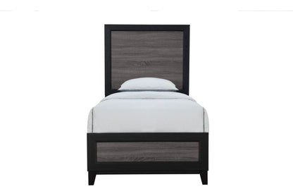 Black and Gray Wood Twin Bed Frame