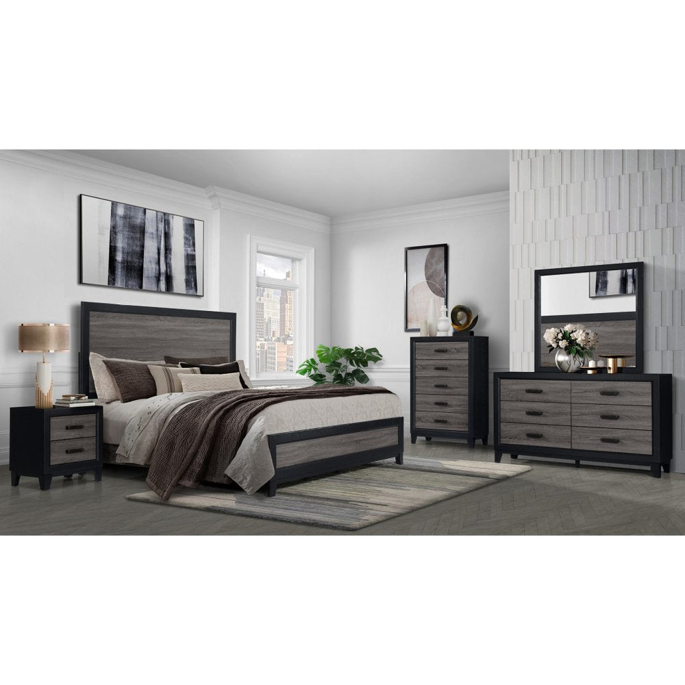 Black and Gray Wood Twin Bed Frame