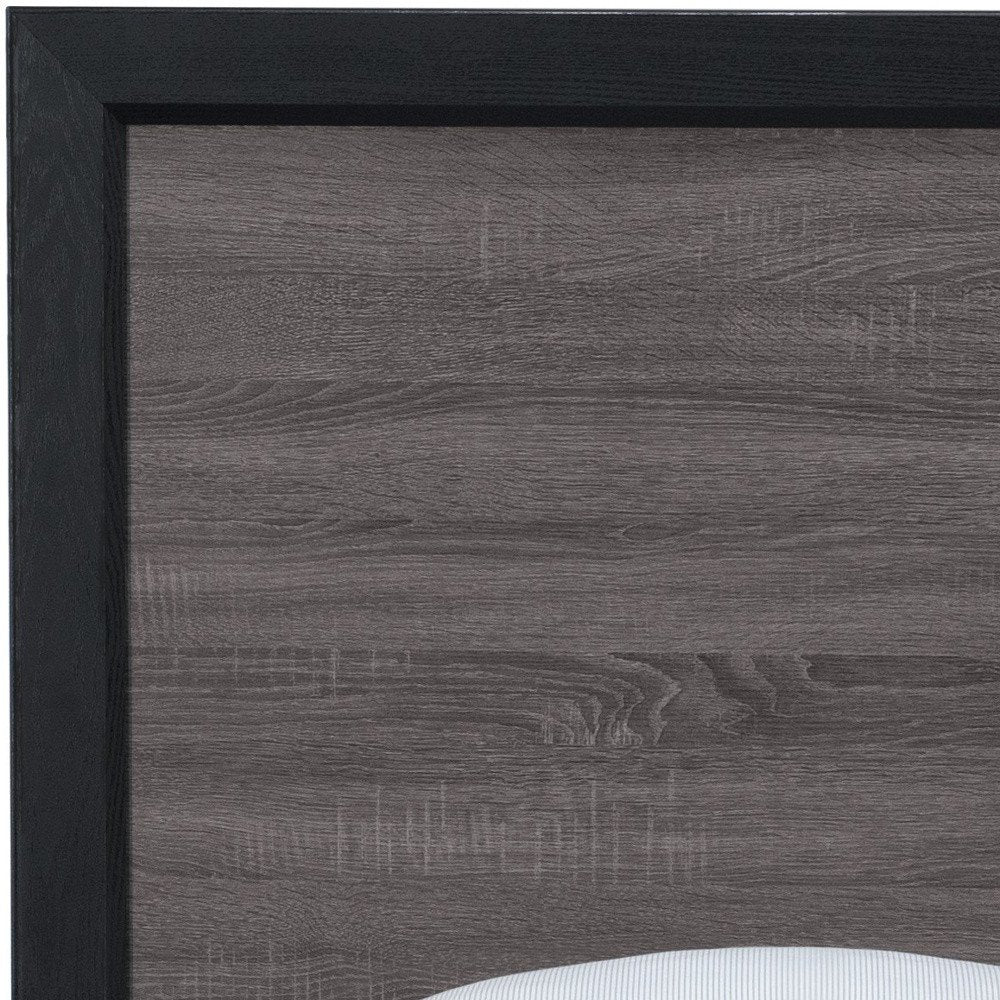 Black and Gray Wood Twin Bed Frame
